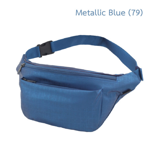กระเป๋าคาดเอวสีฟ้าเมทาลิก
